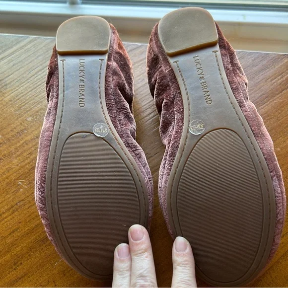 LUCKY BRAND Emmie Women's Pink Mauve Velvet Ballet Flats Size 8 - Picture 5 of 7